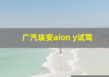 广汽埃安aion y试驾